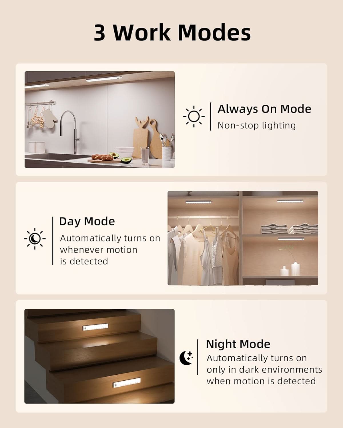 EZVALO 6 - Pack Under Cabinet Lighting with Charging Station, 2000mAh Rechargeable Wireless Motion Sensor Lights, 3 Color Temps, Dimmable, Timer, Magnetic, with Remote Control for Kitchen, Closet, Stair - EZVALO
