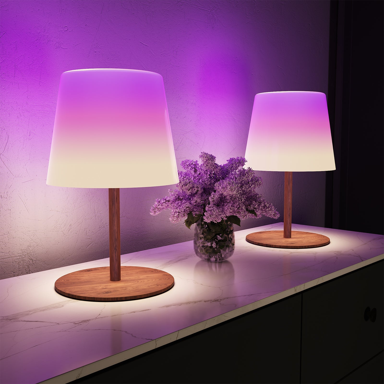 EZVALO Outdoor Cordless Table Lamp, IP65 Waterproof 4500mAh Rechargeble Shower Lamp, Dimmable Touch Lamp, LED Night Light Lamp for Bathroom Patio Camping Restaurant Home - EZVALO