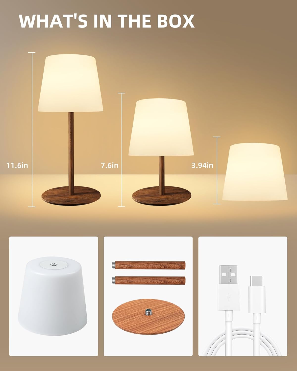 EZVALO RGB Outdoor Cordless Table Lamp, IP65 Waterproof 4500mAh Rechargeble Shower Lamp, Dimmable Touch Lamp, LED Night Light Lamp for Bathroom Patio Camping Restaurant Home - EZVALO