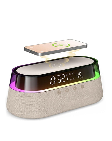 EZVALO EzChrono Pro 6-in-1 Radio Alarm Clock with Wireless Charging 15W