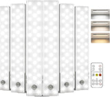EZVALO 6 - Pack Under Cabinet Lighting with Charging Station, 2000mAh Rechargeable Wireless Motion Sensor Lights, 3 Color Temps, Dimmable, Timer, Magnetic, with Remote Control for Kitchen, Closet, Stair - EZVALO