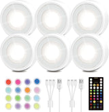 EZVALO LED Puck Lights, Rechargeable Battery Touch Light, 2.5'' Mini Tap Lights, Wireless Closet Light, Under Cabinet Lighting, 3 Color Temps, Sitck On Lights for Kitchen,Closet,Pantry,Shelves(2 Pack) - EZVALO