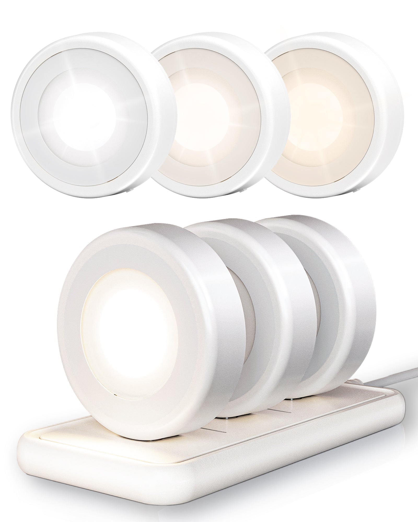 EZVALO LED Puck Lights, Rechargeable Battery Touch Light, 2.5'' Mini Tap Lights, Wireless Closet Light, Under Cabinet Lighting, 3 Color Temps, Sitck On Lights for Kitchen,Closet,Pantry,Shelves(2 Pack) - EZVALO