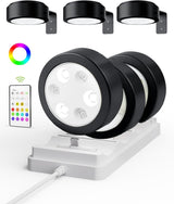 EZVALO Picture Lights for Wall, 2000mAh Rechargeable Battery Magnetic Poster Lights with 3 Color Temps & 12 RGB, Remote Dimmable Timer Painting Light, Wall Decor Light for Art Display, Frame (3 Pack) - EZVALO