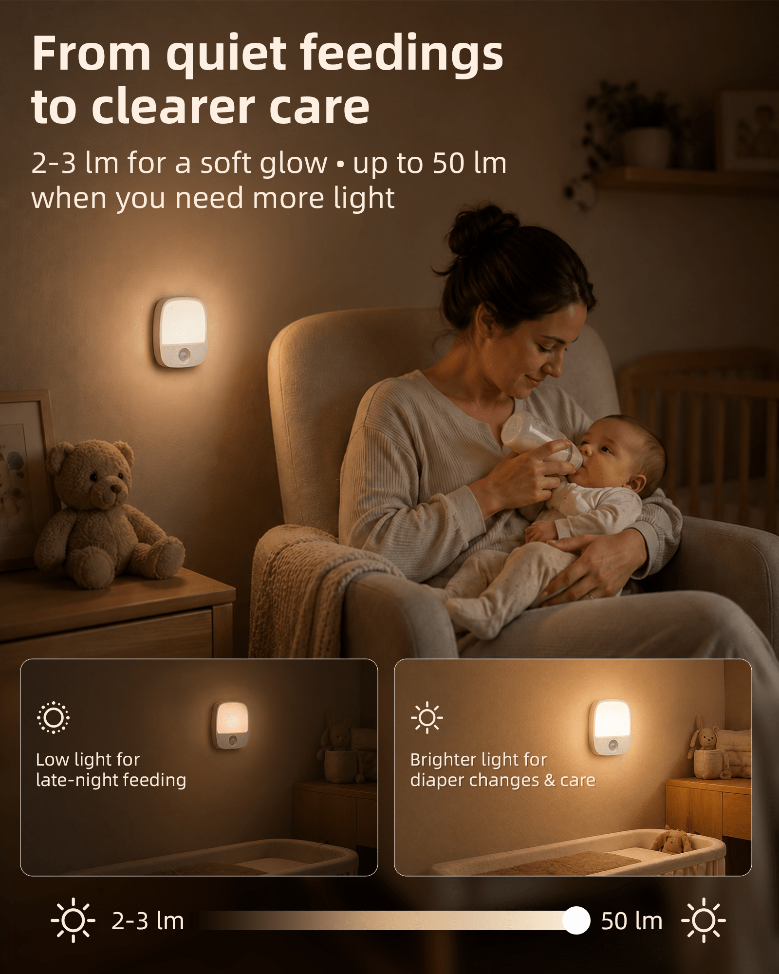 EZVALO Rechargeable Motion Sensor Night Lights, 4 Pack Magnetic Stick-On LED Lights, 3 Color Temperatures, 10%-100% Dimming & Memory, 1000mAh Light for Closet, Bedroom, Hallway, Stairs, Bathroom - EZVALO